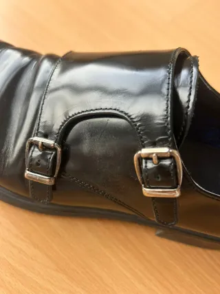 Zapatos Negros Hombre Hebillas Dobles