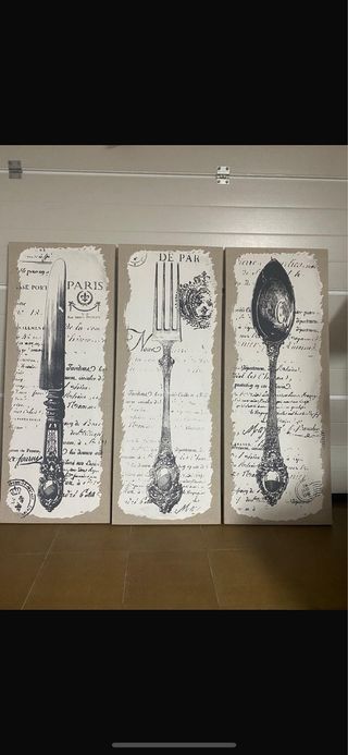 3 Cuadros Maison du Monde Tela 130x50