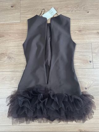 Vestido Zara Marrón con Tul