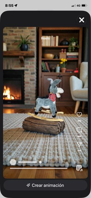 Burro mecedora de  peluche