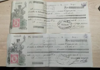 2 Antiguas Letras de Cambio 1933