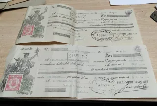 2 Antiguas Letras de Cambio 1933