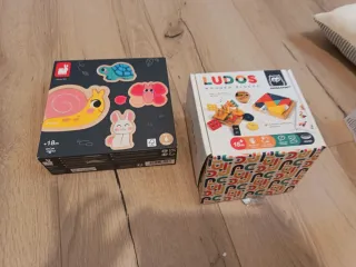 Juguetes educativos de madera para +18 meses.