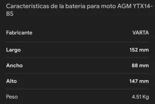 Batería Varta TX14-4/TX14-BS