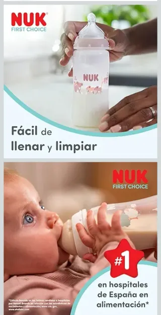 Lote 3 Biberones NUK + 2 Chupetes NUEVOS SIN USO