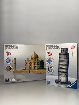 2 Puzzles 3D Ravensburger Taj Mahal y Pisa