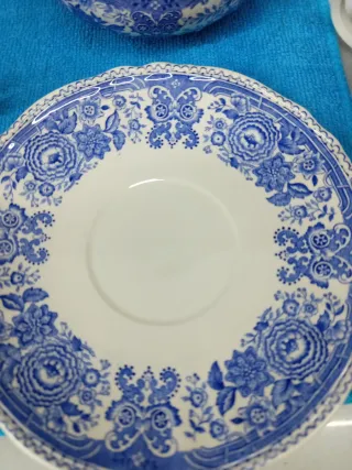 6 Tazze in Porcellana Blu e Bianche