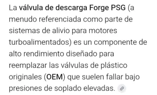 Válvula descarga Forge Motorsport sin estrenar