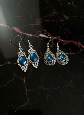 2 pares pendientes estilo vintage