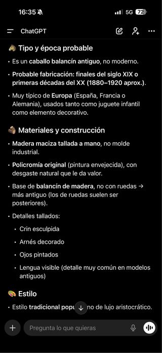 Caballo balancín de madera