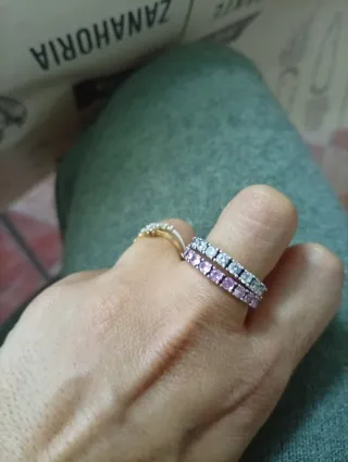 Anillo Pandora Plata y Circonitas Rosas