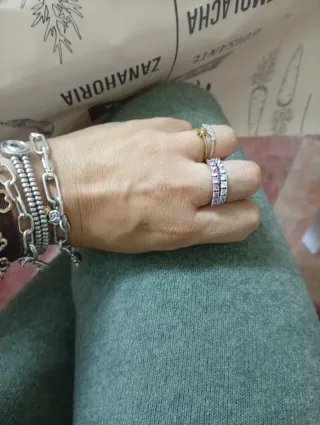 Anillo Pandora Plata y Circonitas Rosas