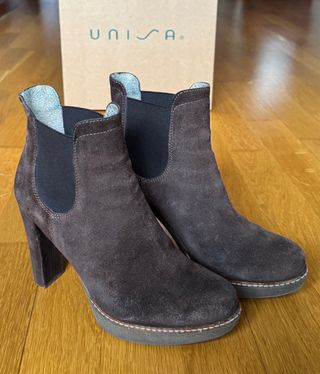 Botines de piel marrón ‘Unisa’