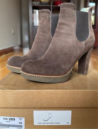 Botines de piel marrón ‘Unisa’