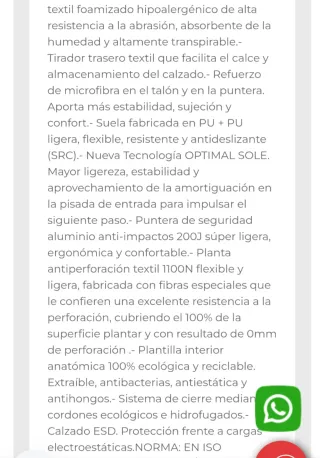 ZAPATO SEGURIDAD PANTER  VITA ECO S3 AZUL ESD T-42