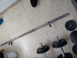 Pesas Mancuernas + barra