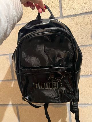 Mochila Puma Negra Brillante