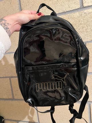 Mochila Puma Negra Brillante
