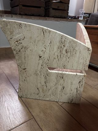 2 bases mesa centro mármol travertino