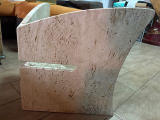 2 bases mesa centro mármol travertino