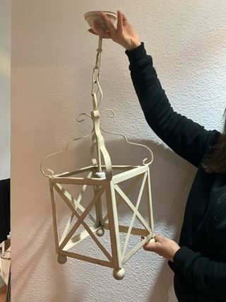 Lámpara colgante vintage beige