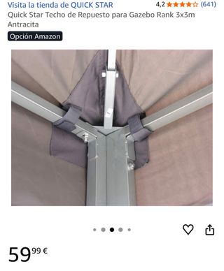 Tenda da sole per gazebo QUICK STAR 3x3m grigio