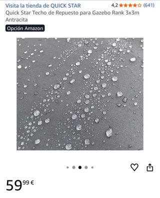 Tenda da sole per gazebo QUICK STAR 3x3m grigio