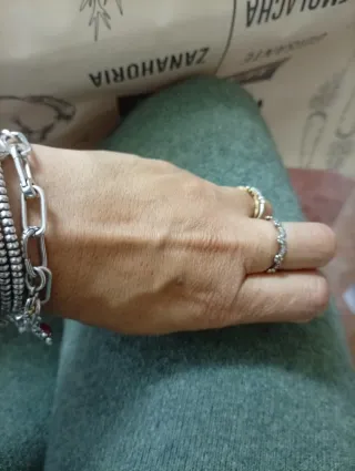 Anillo Pandora Original Oro y Plata