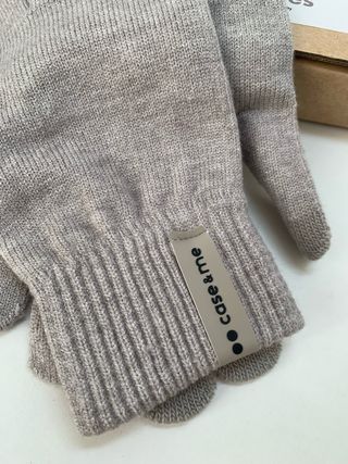 Guanti Wooly Case & Me Touch Screen Beige/Grigio