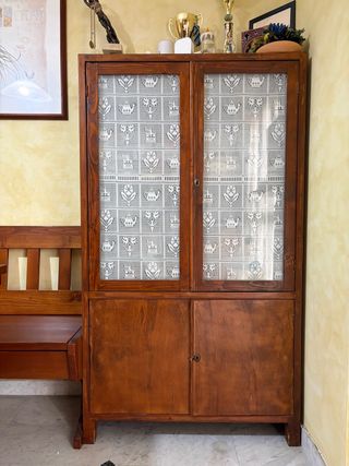 Vetrinetta in legno e vetro Vintage
