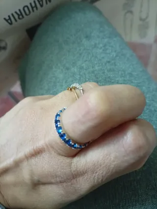 Anillo Pandora Azul y Plata