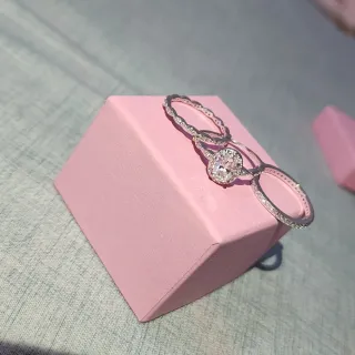 Anillo 3 piezas plata con Moissanita