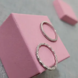 Anillo 3 piezas plata con Moissanita