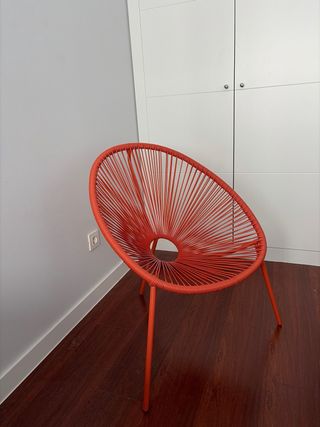 Silla Naranja Diseño Rattan