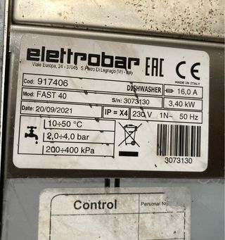 Lavavasos Elettrobar Fast 40