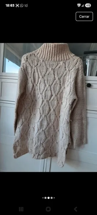 Jersey de ochos beige talla única