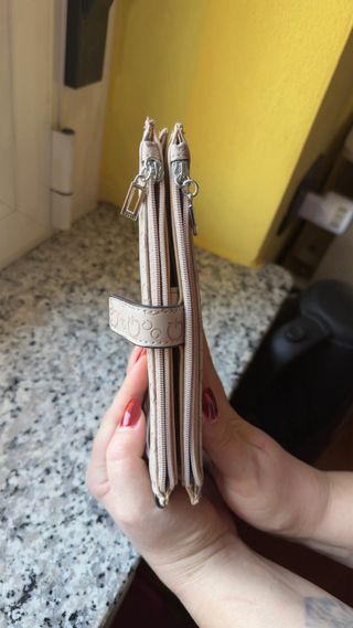 Portafoglio Guess donna beige/rosa monogramma GG