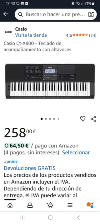Teclado Casio CT-X800