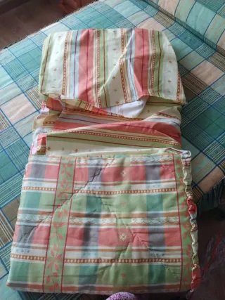 Colcha bouti infantil rayas y cuadros