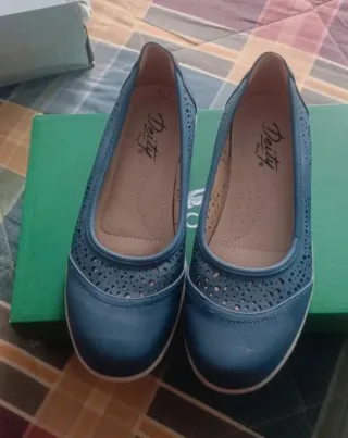 Manoletinas Deity Azul Talla 38