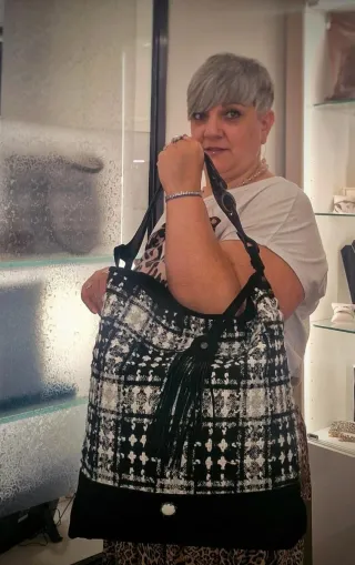 Borsa Progetto Fede Pelle e Lana Rebel