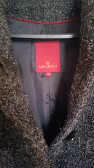 Abrigo Caramelo Lana Gris/plata