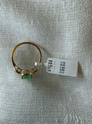 Anillo Esmeralda y Brillantes Oro 14k