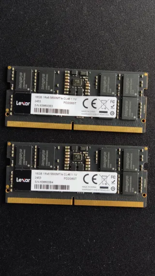 32GB (2x16GB) DDR5 SODIMM Lexar 5600MHz