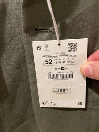 Blazer hombre 100% lino color khaki claro Talla 52