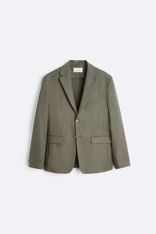Blazer hombre 100% lino color khaki claro Talla 52
