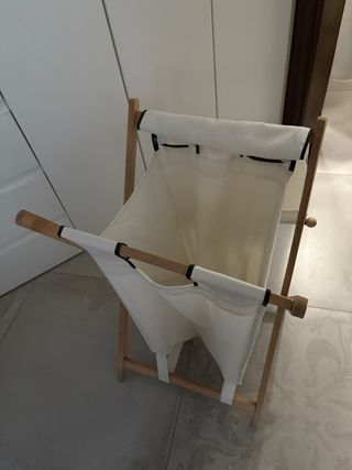 Cesto Ropa Sucia Madera y Lona