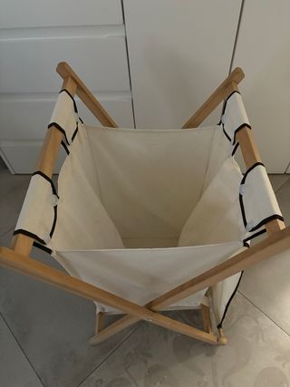 Cesto Ropa Sucia Madera y Lona