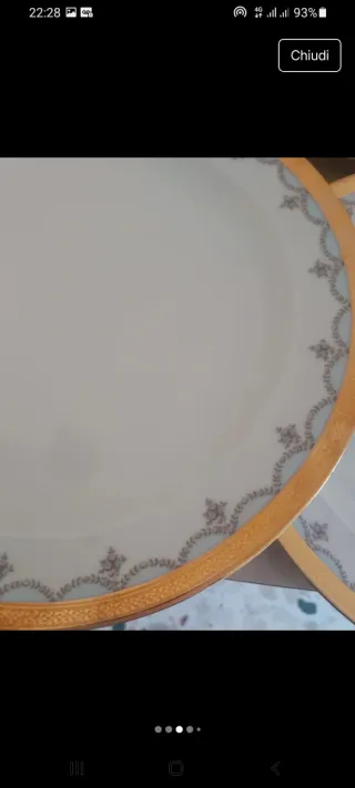 Set 6 Piatti Porcellana Bordo Oro