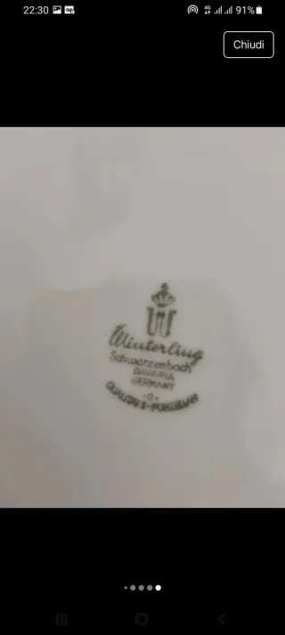 Set 6 Piatti Porcellana Bordo Oro